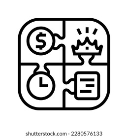 budget authority needs timeline line icon vector. budget authority needs timeline sign. isolated contour symbol black illustration