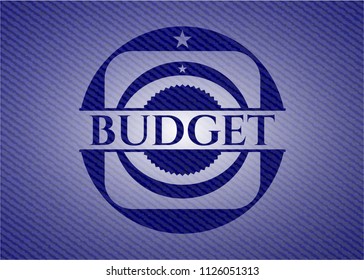 Budget badge with jean texture