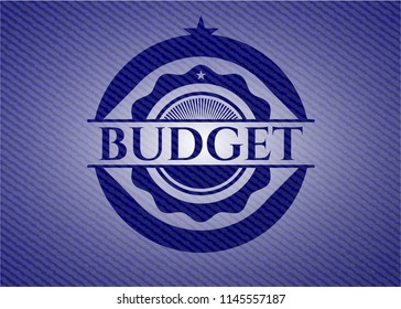 Budget badge with jean texture