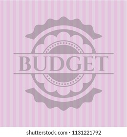 Budget badge with pink background