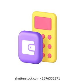 Budget balance finance money accounting calculation 3d icon realistic vector illustration. Economy banking calculating wallet wealth earnings expenses savings profit investment tax planning