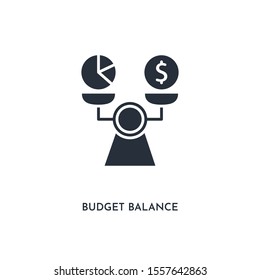 budget balance icon. simple element illustration. isolated trendy filled budget balance icon on white background. can be used for web, mobile, ui.