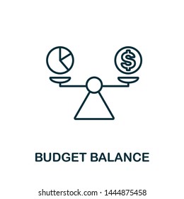 Budget Balance outline icon. Thin line concept element from business management icons collection. Creative Budget Balance icon for mobile apps and web usage.