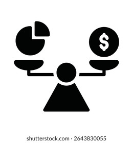 Icono de Vector de saldo presupuestario que puede modificarse o editarse fácilmente

