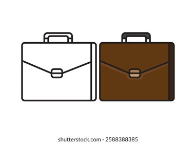 budget briefcase, A simple illustration depicting an economical briefcase used to carry documents, money, or business equipment. With a clean and minimalist vector design, this image is often used in 