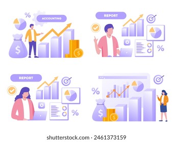 Budget business strategy, finance and accounting, budget calculation, economy and investment, flat design illustration vector banner and background for website