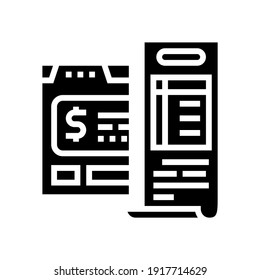 budget calculating glyph icon vector. budget calculating sign. isolated contour symbol black illustration