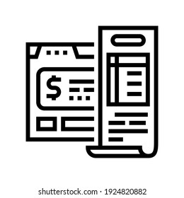 budget calculating line icon vector. budget calculating sign. isolated contour symbol black illustration