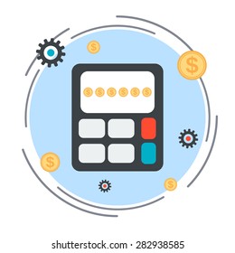 Budget Calculation, Financial Statistics, Profit Counting Flat Design Style Vector Concept Illustration