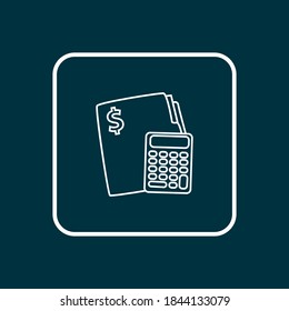 Budget calculator icon line symbol. Premium quality isolated financial calculation element in trendy style.