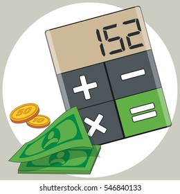 Budget Calculator.Vector flat illustration