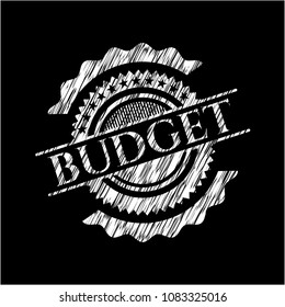  Budget chalk emblem written on a blackboard