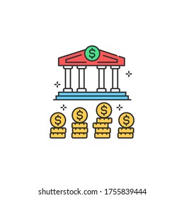 Budget color line icon. Report and financial statements. Bookkeeping and accounting. Pictogram for web page, mobile app, promo. UI UX GUI design element. Editable stroke.