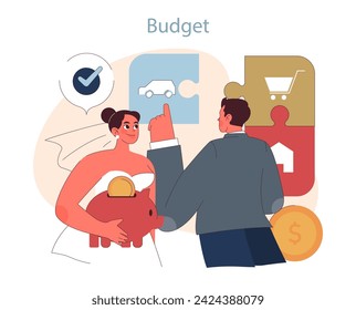 Budget concept. A couple collaborates on their financial plans, ensuring their dream honeymoon becomes a reality.