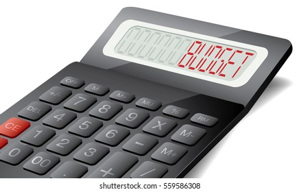 Budget concept on 3d calculator vector illustration