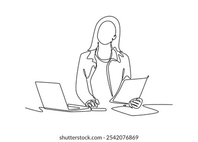 Budget concept. Single line draw design vector graphic illustration.