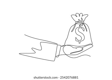 Concepto de presupuesto. Ilustración gráfica de Vector de diseño de línea única.