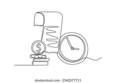 Conceito orçamental. Ilustração gráfica vetorial de design de desenho de linha única.
