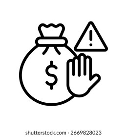 Budget Constraints Icon Outline Vector Illustration