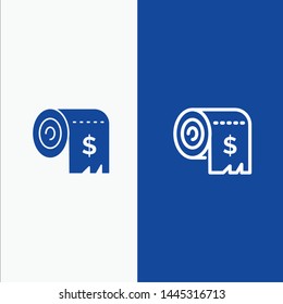Budget, Consumption, Costs, Expenses, Finance Line and Glyph Solid icon Blue banner Line and Glyph Solid icon Blue banner