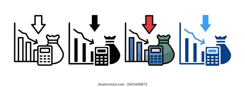 Budget Control Icon Set Multiple Style Collection