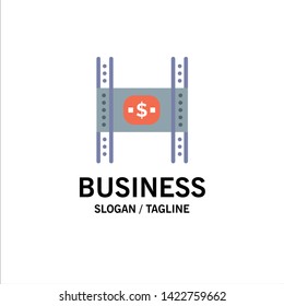Budget, Costs, Film, Money, Movie Business Logo Template. Flat Color