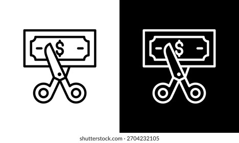 Budget Cut With Icon Set Design
