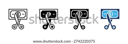 Budget Cut icon sheet multiple style collection