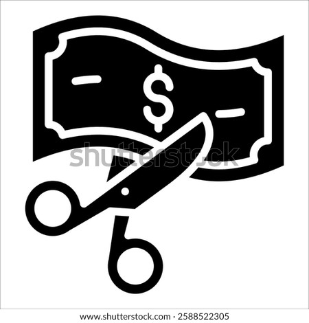 Budget Cuts Icon Element For Design
