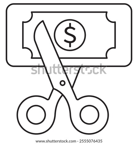 Budget Cuts Icon, The Impact of Budget Reductions on Organizations and Communities icons, Vector