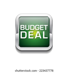 Budget Deal Green Vector Icon Button