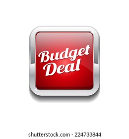 Budget Deal Red Vector Icon Button