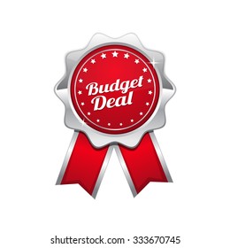 Budget Deal Red Vector Icon Design