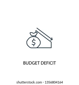 budget deficit concept line icon. Simple element illustration. budget deficit concept outline symbol design. Can be used for web and mobile UI/UX