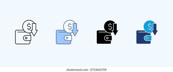 Budget Deficit Multiple Icon Illustration Vector