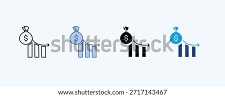 Budget Deficit Multiple Icon Illustration Vector