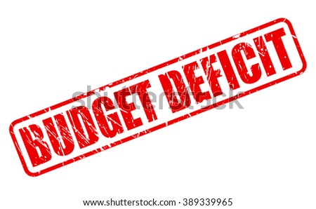 BUDGET DEFICIT red stamp text on white