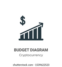 Budget diagram vector icon on white background. Flat vector budget diagram icon symbol sign from modern cryptocurrency collection for mobile concept and web apps design.