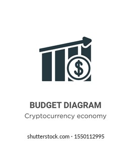 Budget diagram vector icon on white background. Flat vector budget diagram icon symbol sign from modern cryptocurrency economy and finance collection for mobile concept and web apps design.