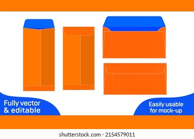 Budget Envelope, vertical and horizontal style budget envelope dieline template