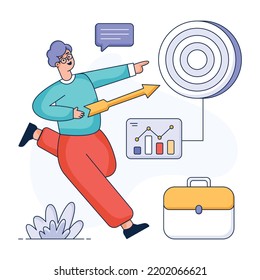 Ilustración plana de estimación presupuestaria, diseño personalizable 