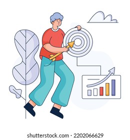 Ilustración plana de estimación presupuestaria, diseño personalizable 