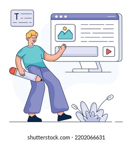 Ilustración plana de estimación presupuestaria, diseño personalizable 