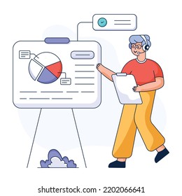 Budget estimate flat illustration, customizable design 