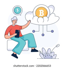 Budget estimate flat illustration, customizable design 