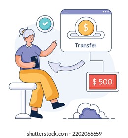Budget estimate flat illustration, customizable design 