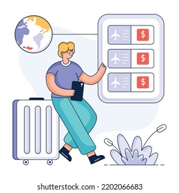 Budget estimate flat illustration, customizable design 