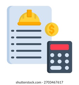Ilustración vectorial de estilo plano de icono de estimación de presupuesto
