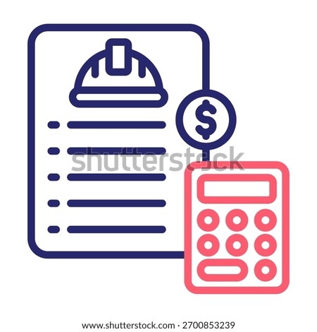 Budget Estimate Icon Line Color Style Vector Illustration