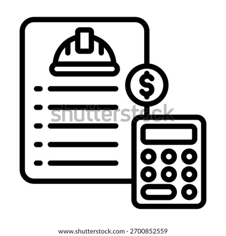 Budget Estimate Icon Line Style Vector Illustration